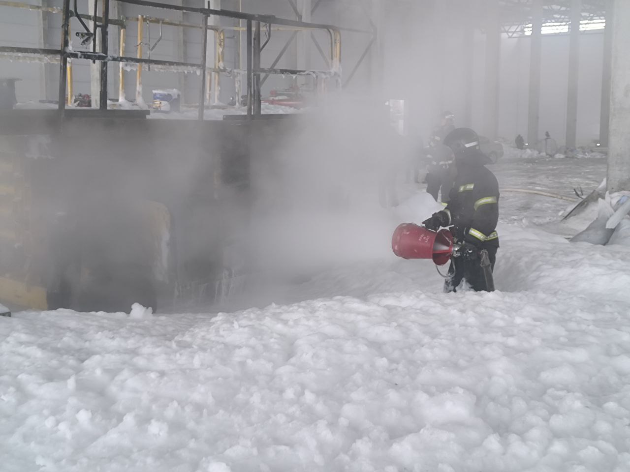 Во Владимире пожарные запенили французскую технику