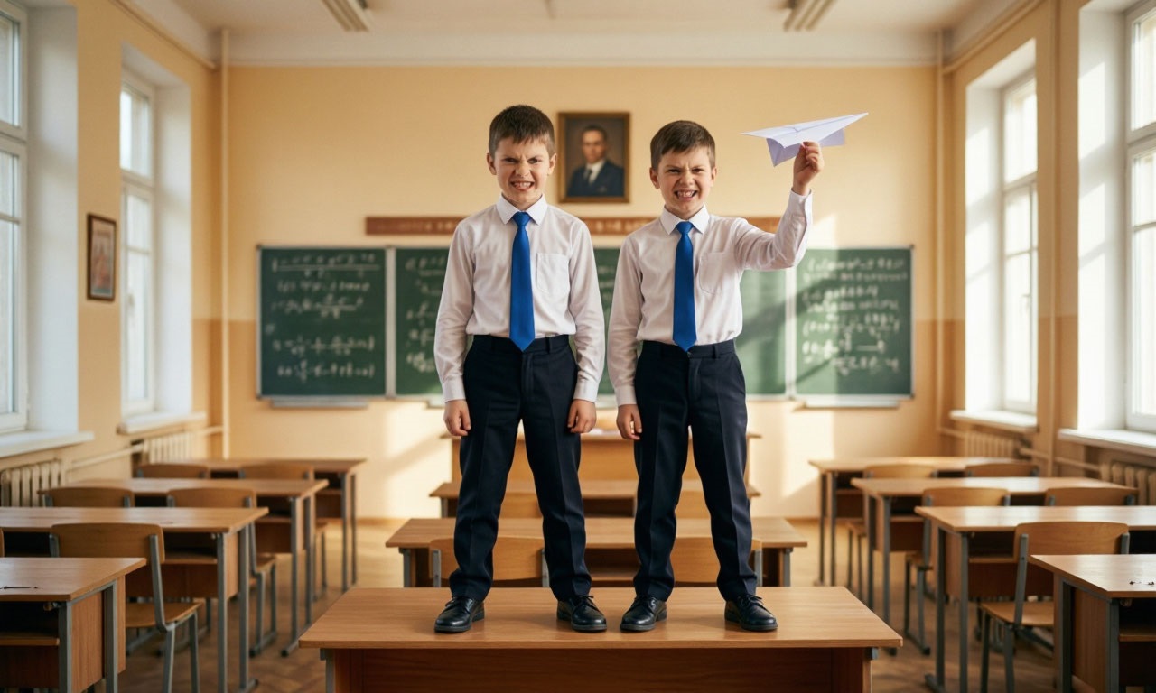 , учники-хулиганы, нейросетевое изображение